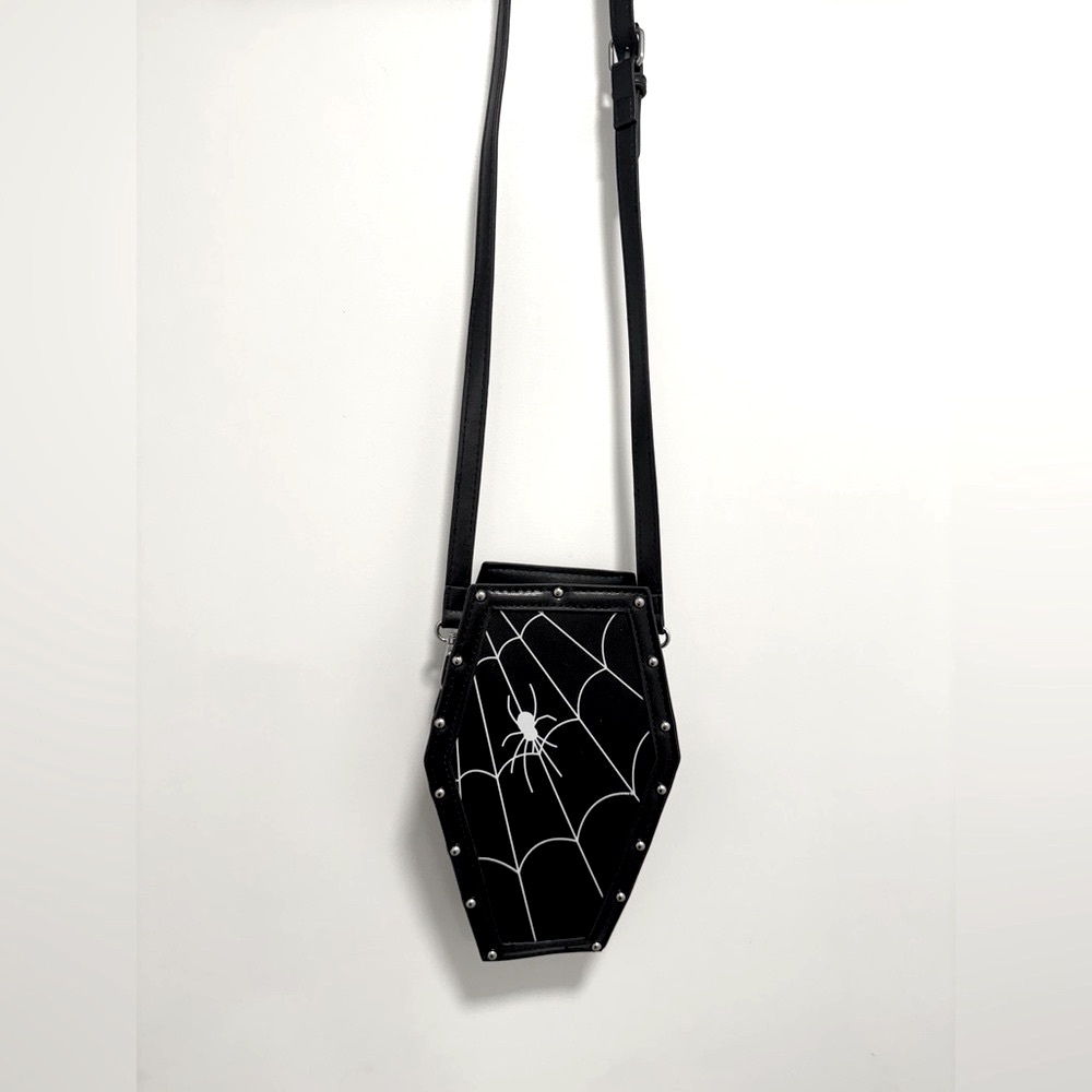 Black Spider Web Coffin Bag